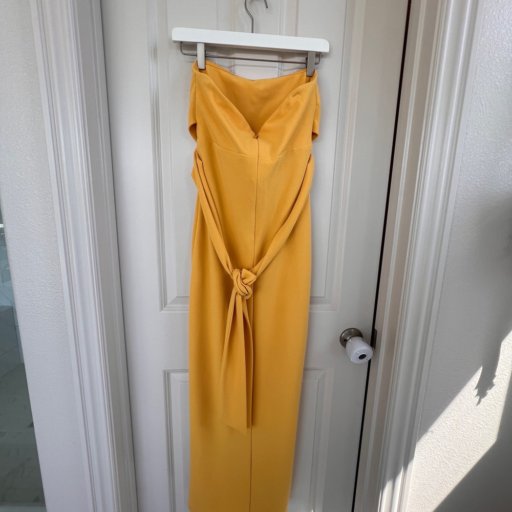 Lulu's Yellow Strapless Maxi Dress with Front Slit - Picture 4 of 6